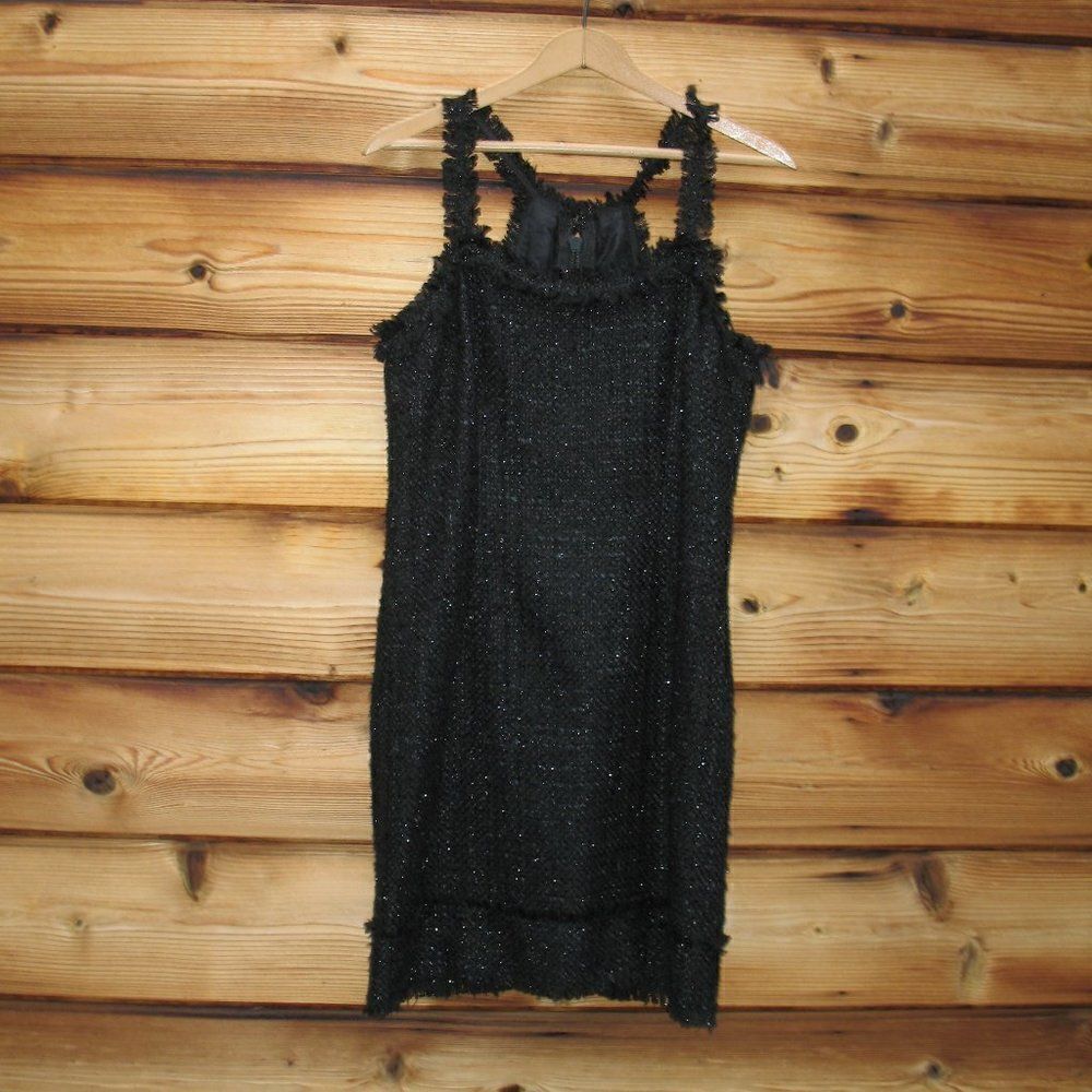 Revolve Alexis Black Metallic Tweed Mini Dress